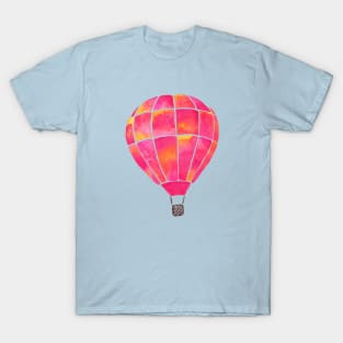 Watercolor Hot Air Balloon - pink, orange, yellow T-Shirt